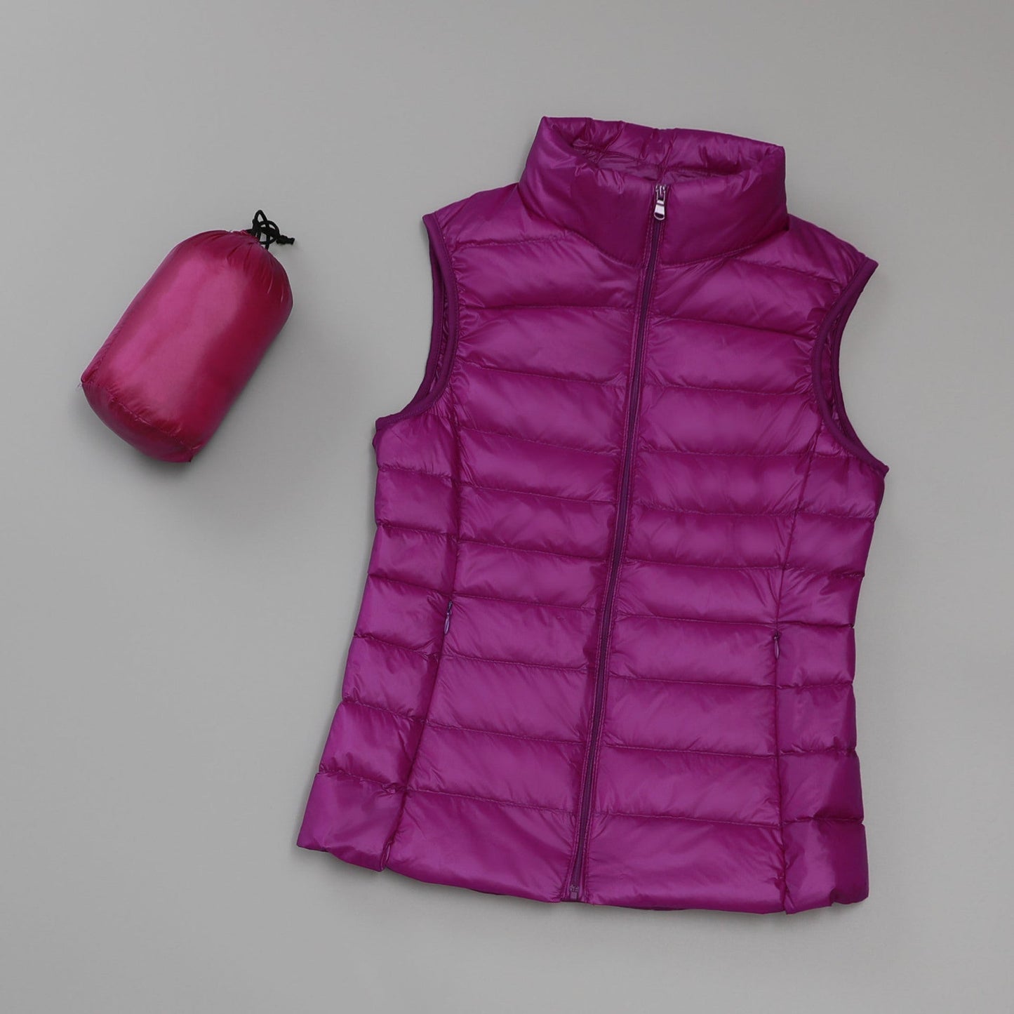 Gilet léger en duvet pour femmes , col montant court slim - Oyso - ma