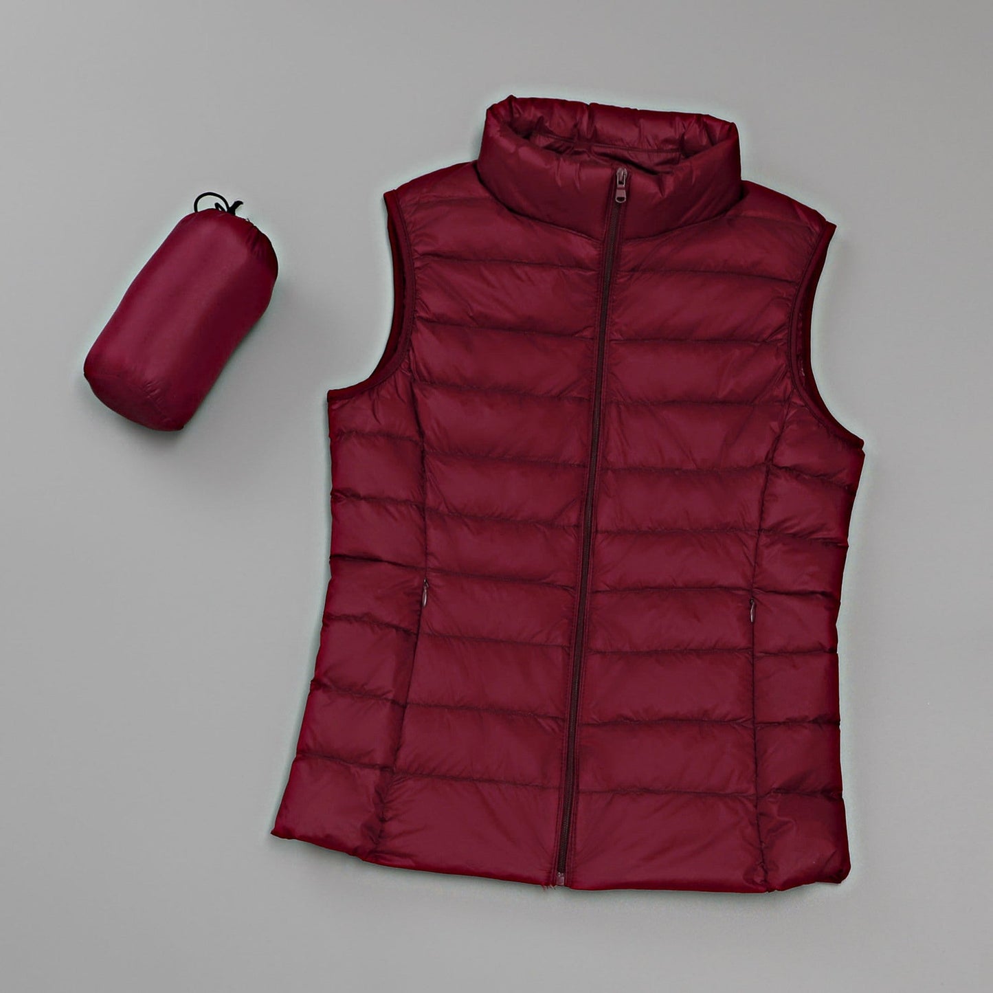 Gilet léger en duvet pour femmes , col montant court slim - Oyso - ma