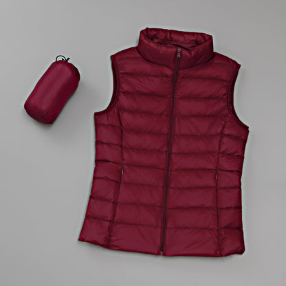 Gilet léger en duvet pour femmes , col montant court slim - Oyso - ma