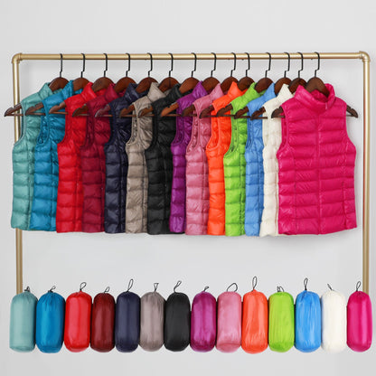 Gilet léger en duvet pour femmes , col montant court slim - Oyso - ma