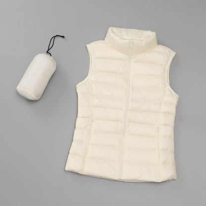 Gilet léger en duvet pour femmes , col montant court slim - Oyso - ma
