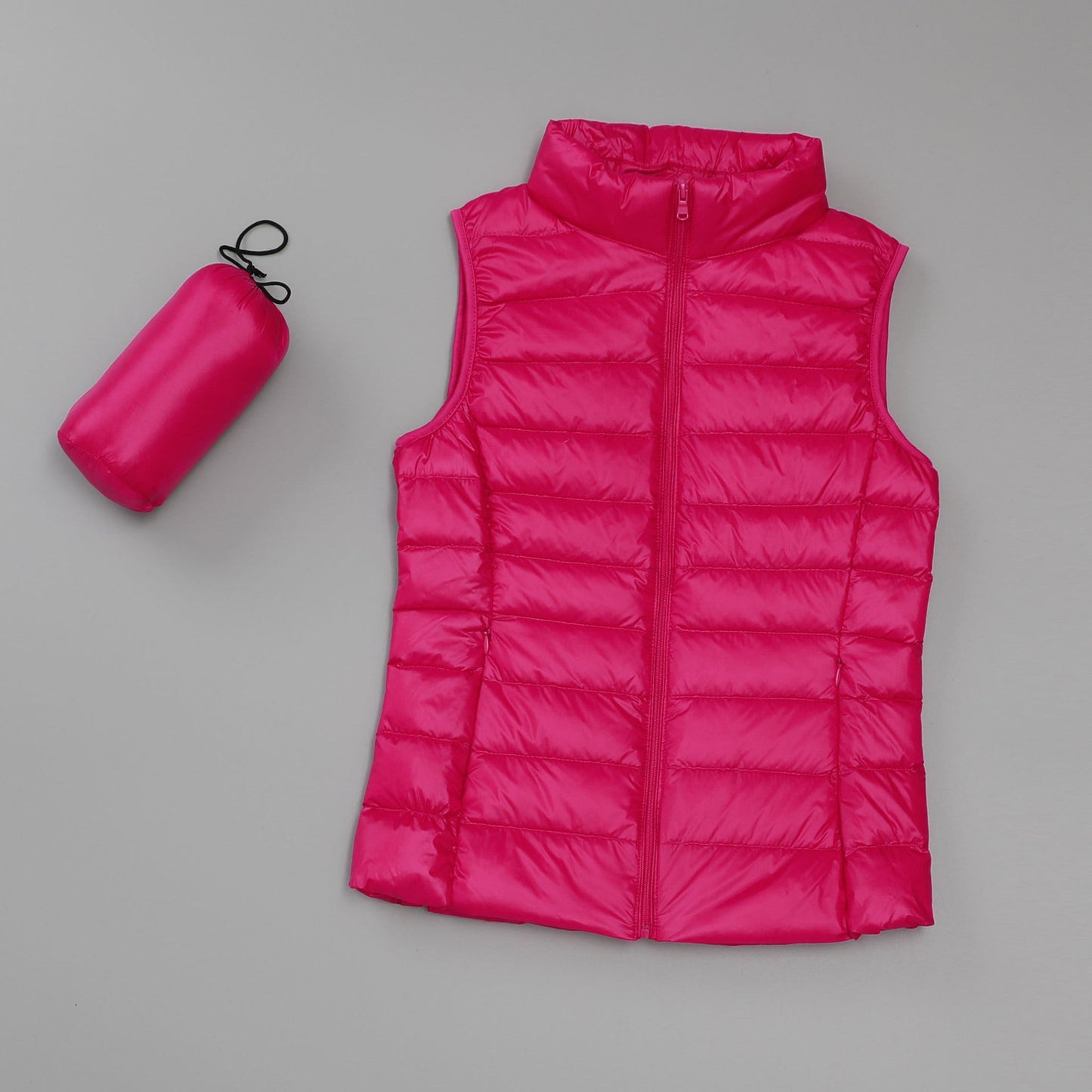Gilet léger en duvet pour femmes , col montant court slim - Oyso - ma