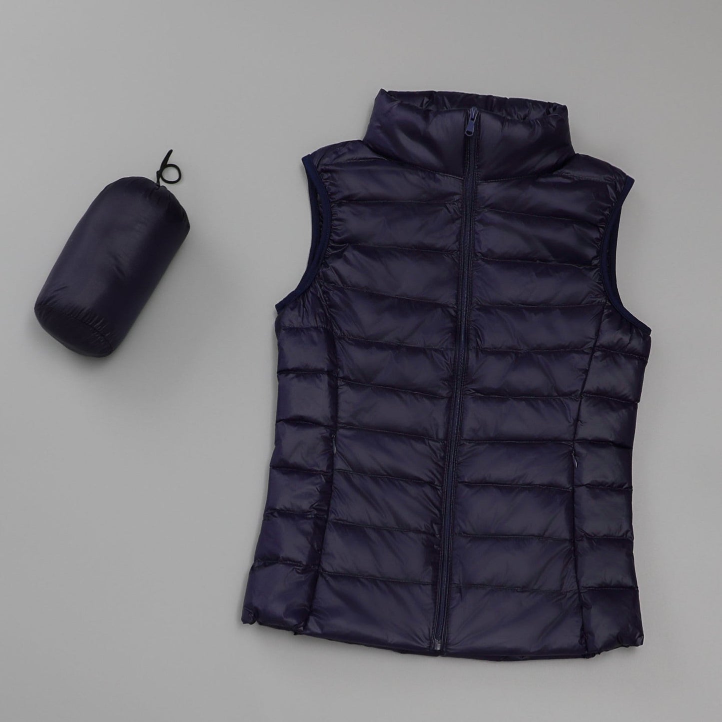 Gilet léger en duvet pour femmes , col montant court slim - Oyso - ma