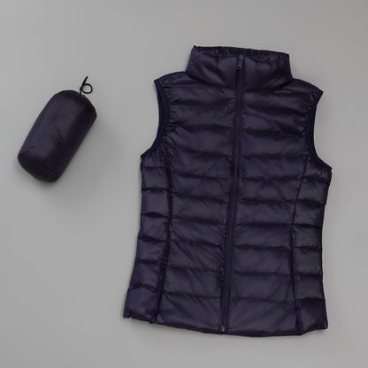 Gilet léger en duvet pour femmes , col montant court slim - Oyso - ma