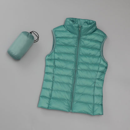 Gilet léger en duvet pour femmes , col montant court slim - Oyso - ma