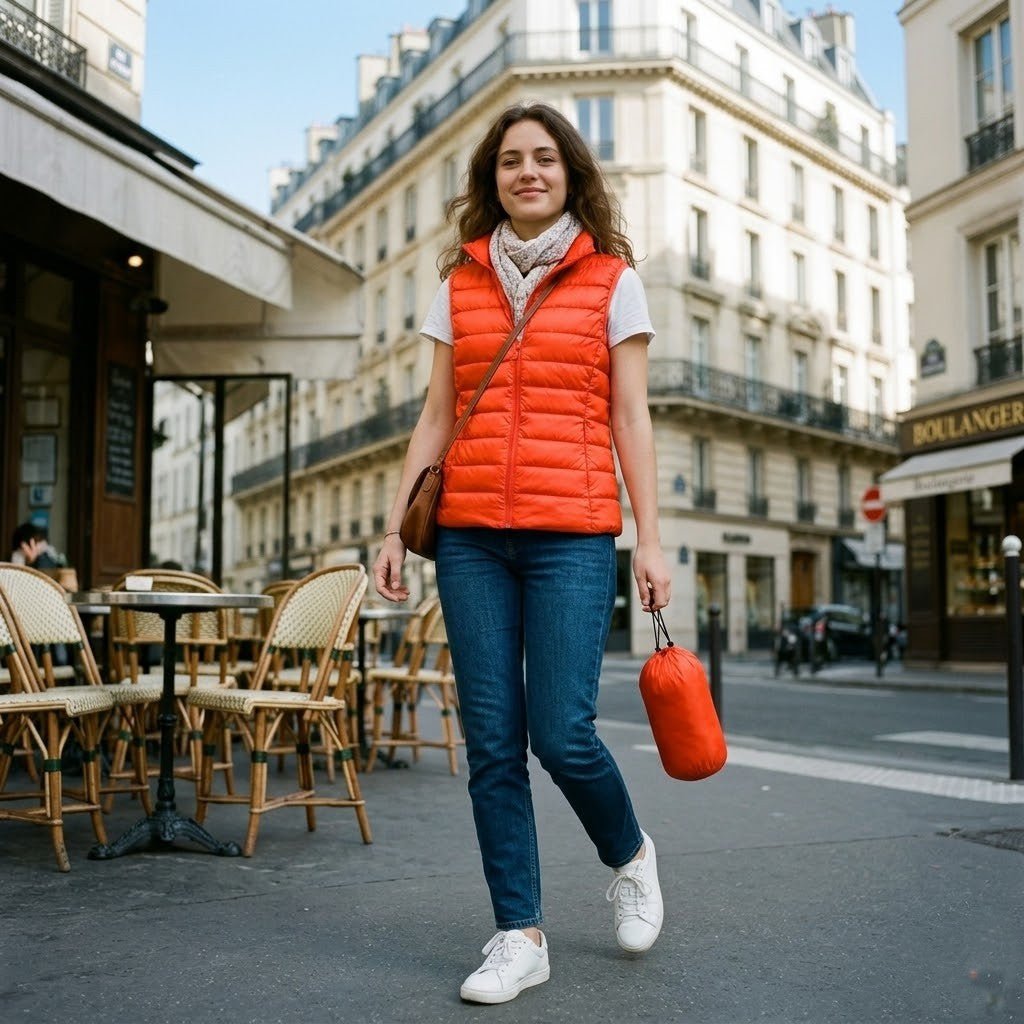 Gilet léger en duvet pour femmes , col montant court slim - Oyso - ma