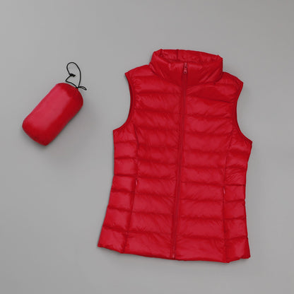 Gilet léger en duvet pour femmes , col montant court slim - Oyso - ma