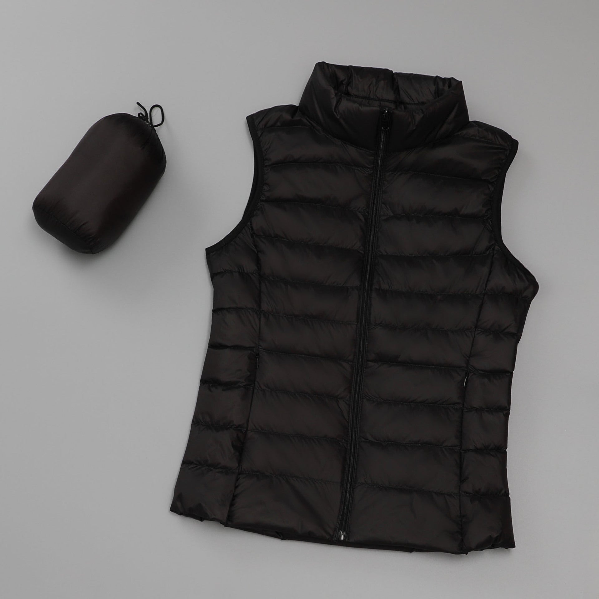 Gilet léger en duvet pour femmes , col montant court slim - Oyso - ma