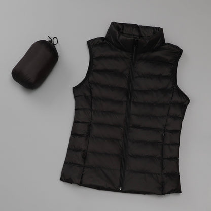 Gilet léger en duvet pour femmes , col montant court slim - Oyso - ma