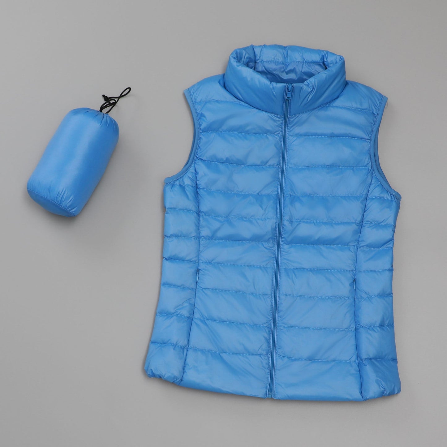 Gilet léger en duvet pour femmes , col montant court slim - Oyso - ma