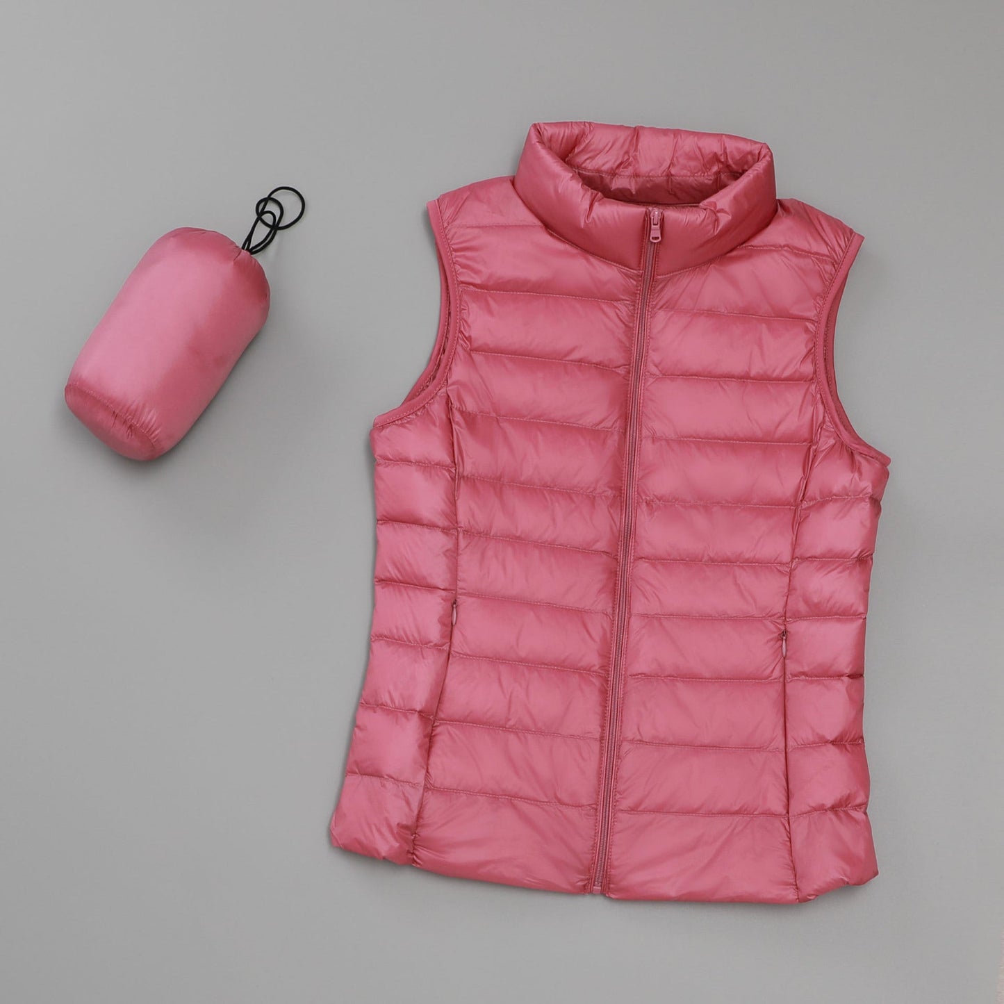 Gilet léger en duvet pour femmes , col montant court slim - Oyso - ma