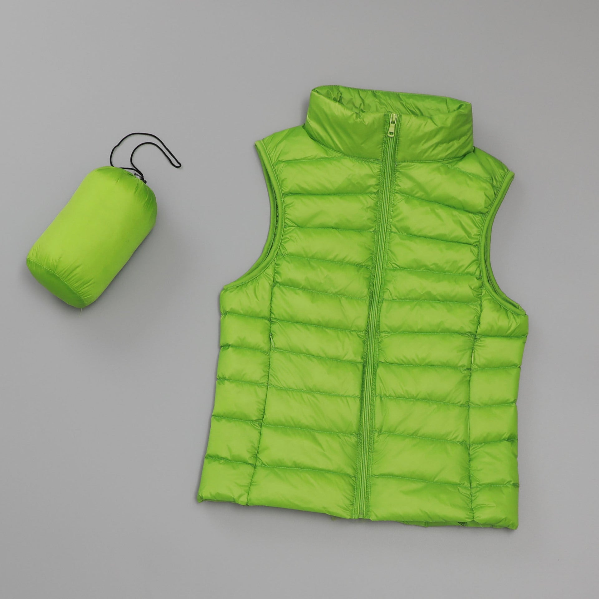 Gilet léger en duvet pour femmes , col montant court slim - Oyso - ma