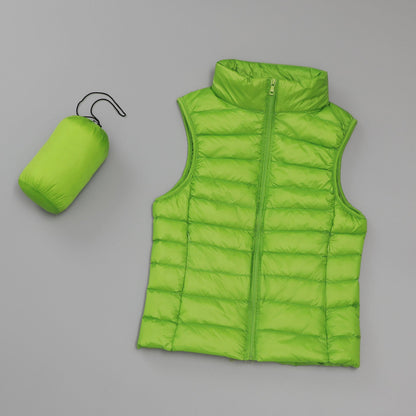 Gilet léger en duvet pour femmes , col montant court slim - Oyso - ma