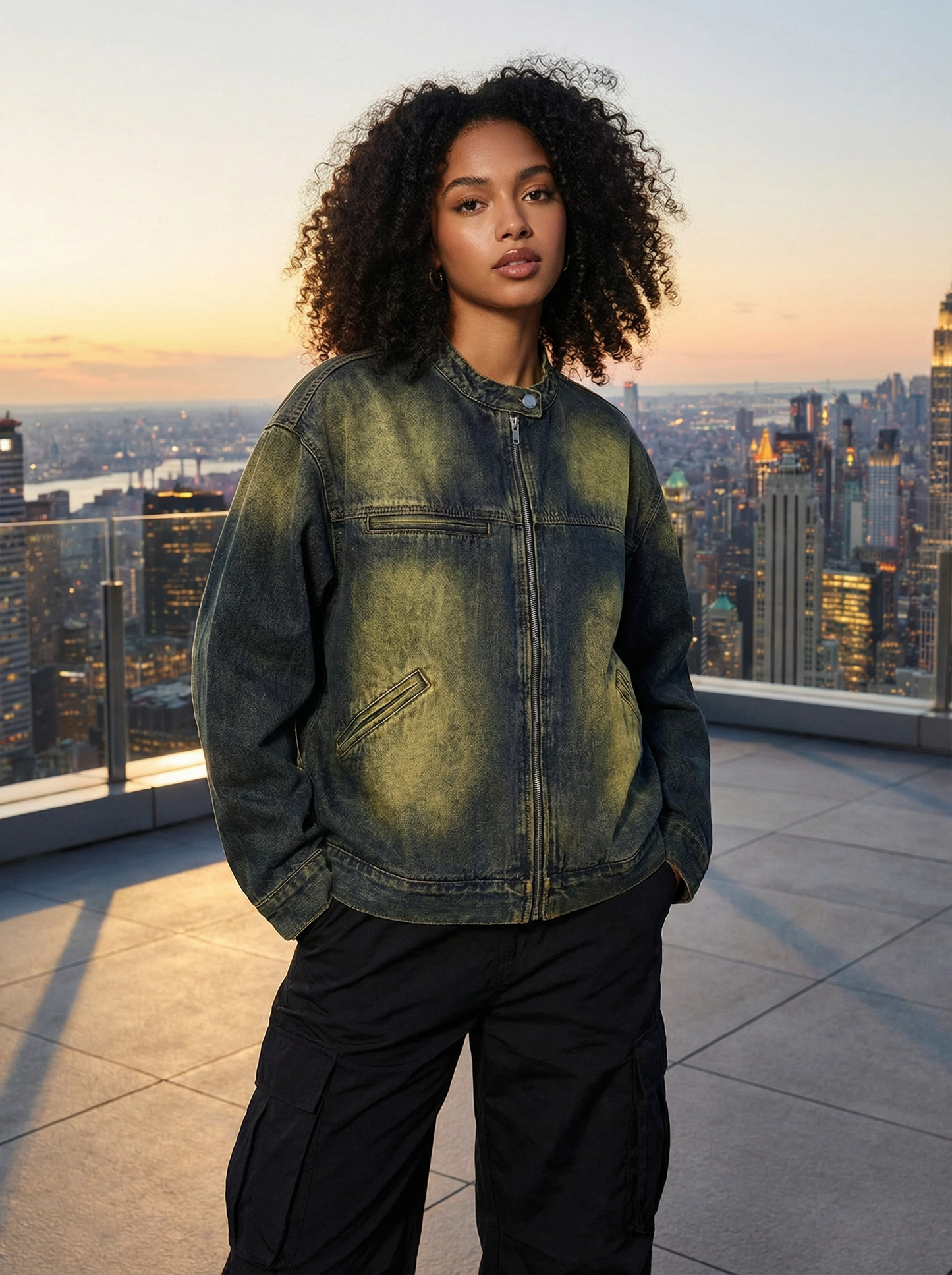 Veste en denim style rétro