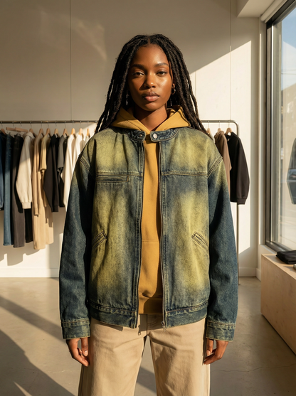 Veste en denim style rétro