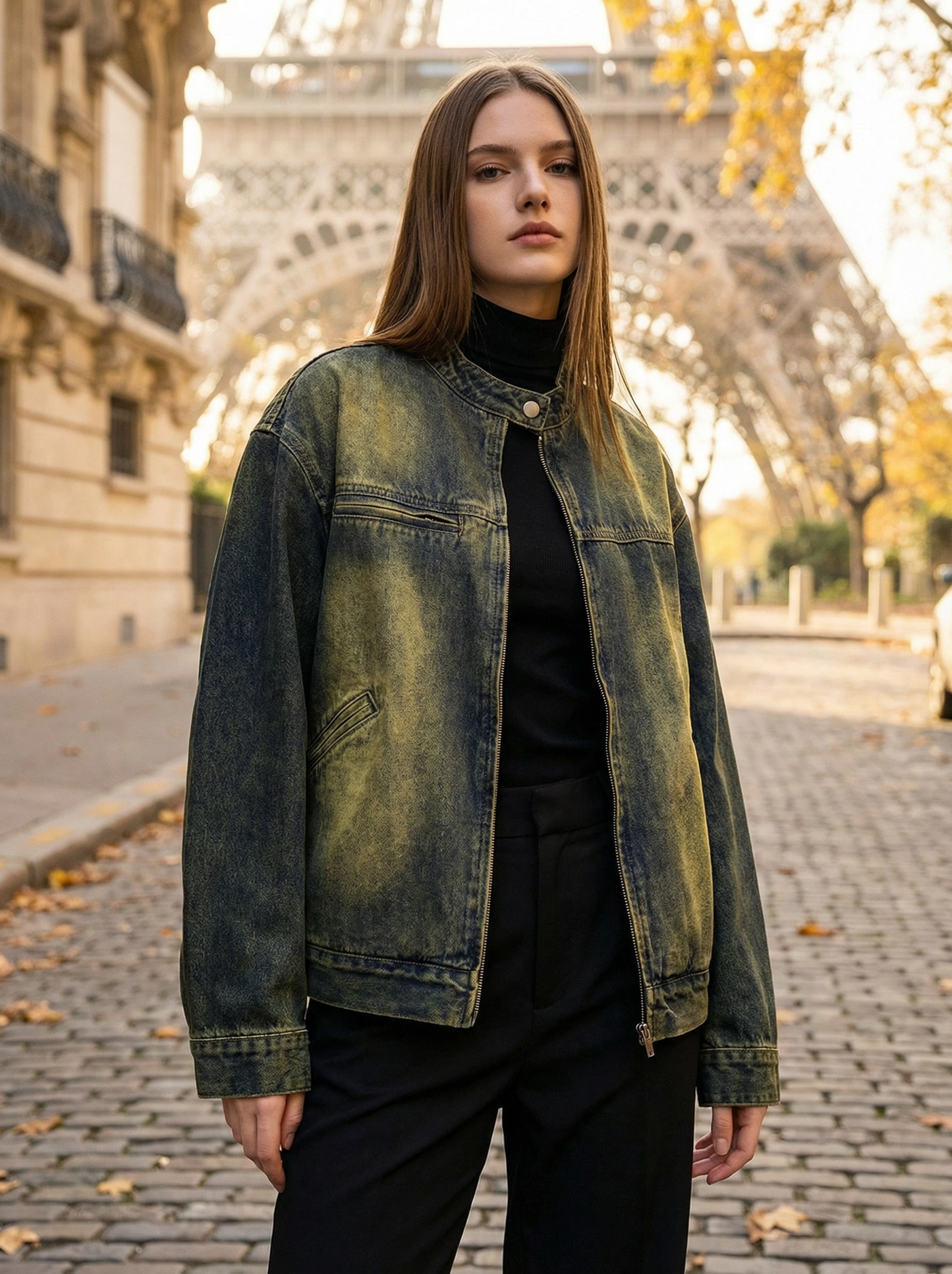 Veste en denim style rétro