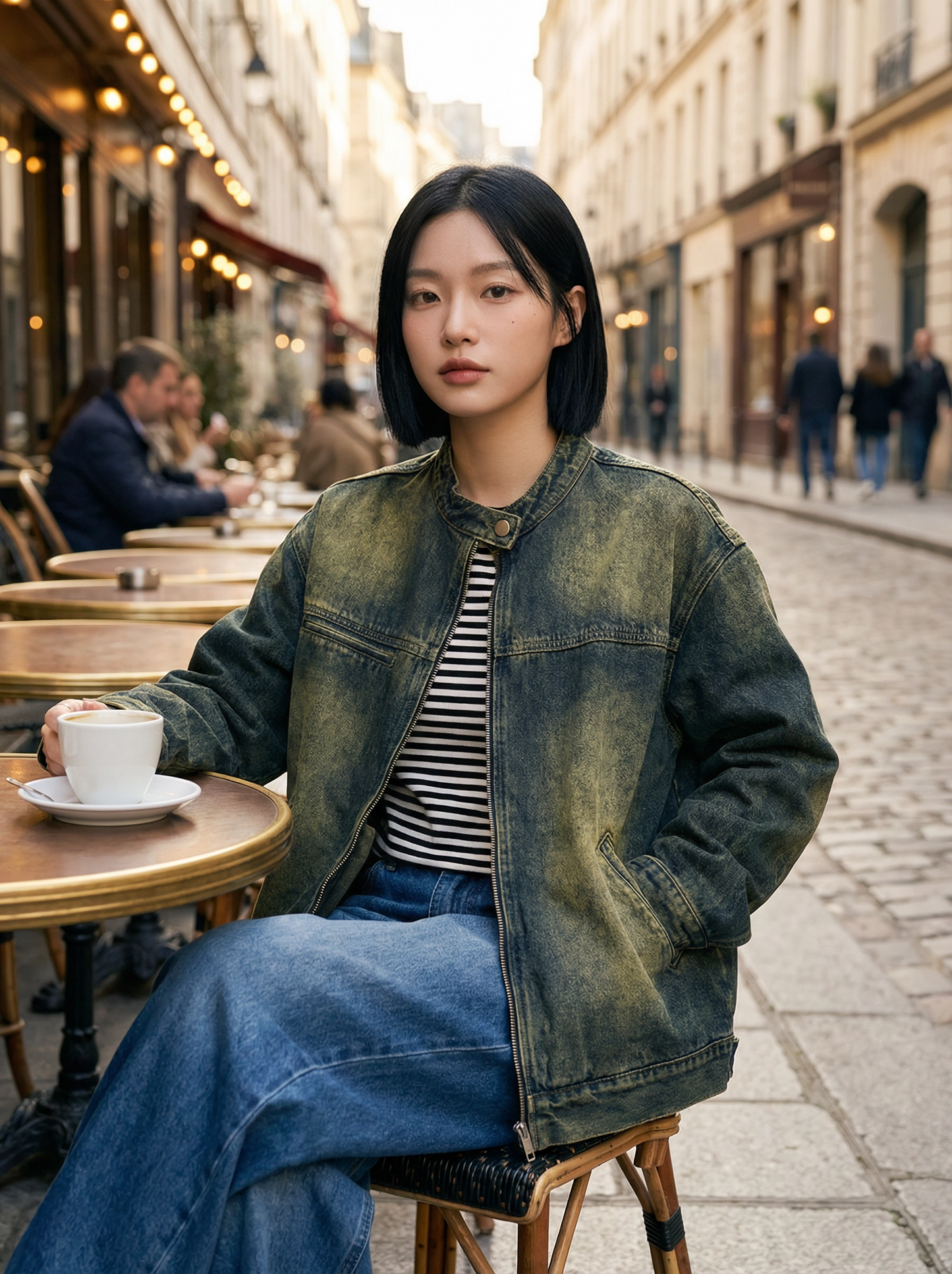 Veste en denim style rétro