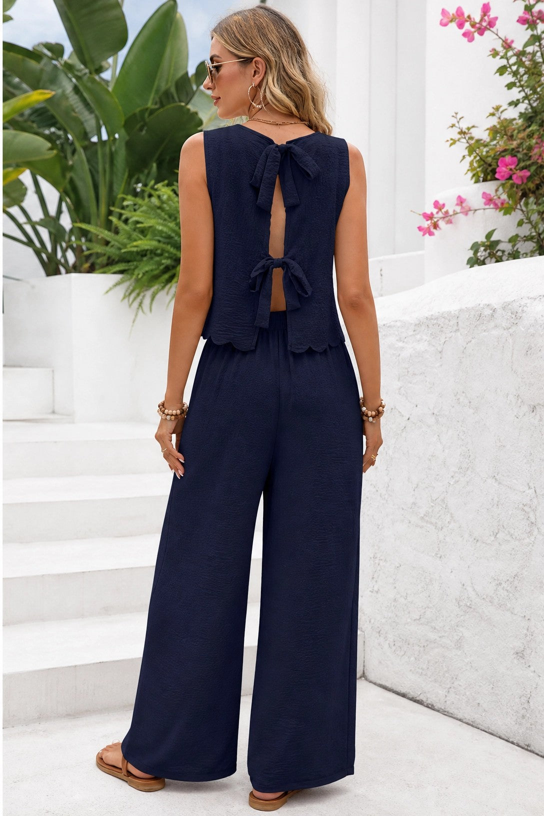 Ensemble gilet sans manches et pantalon décontracté