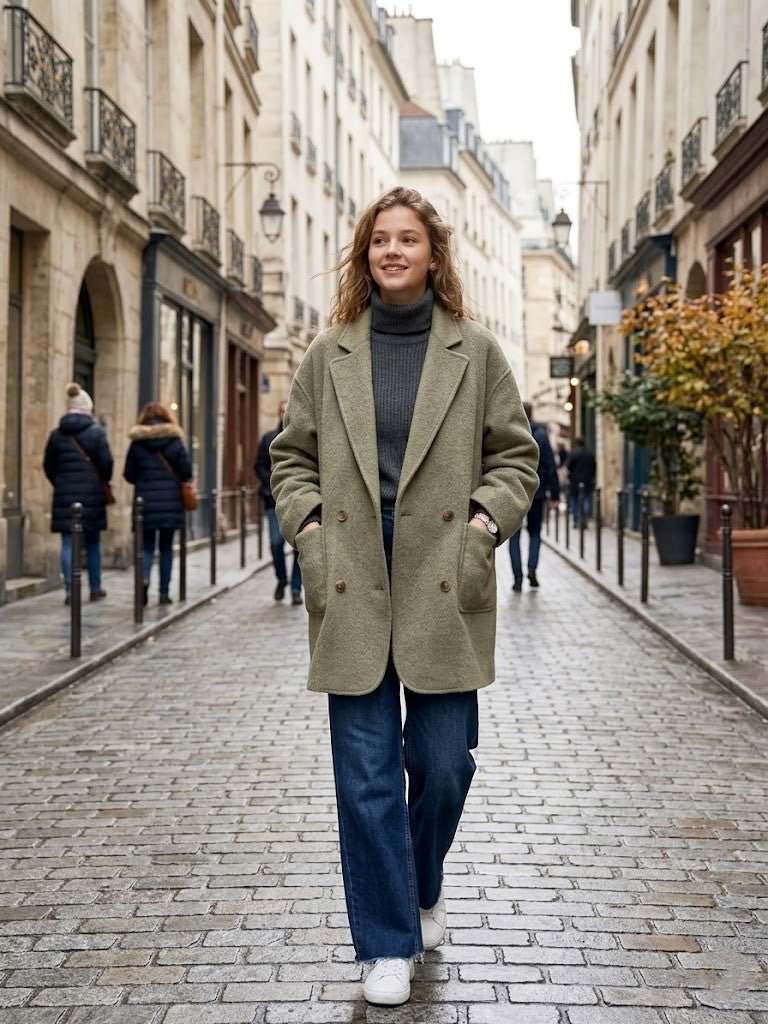 Manteau en laine double face pour femmes - Oyso - ma