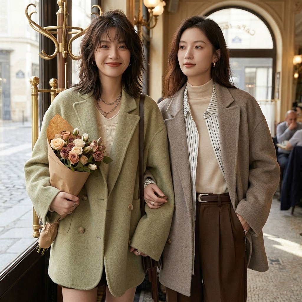 Manteau en laine double face pour femmes - Oyso - ma