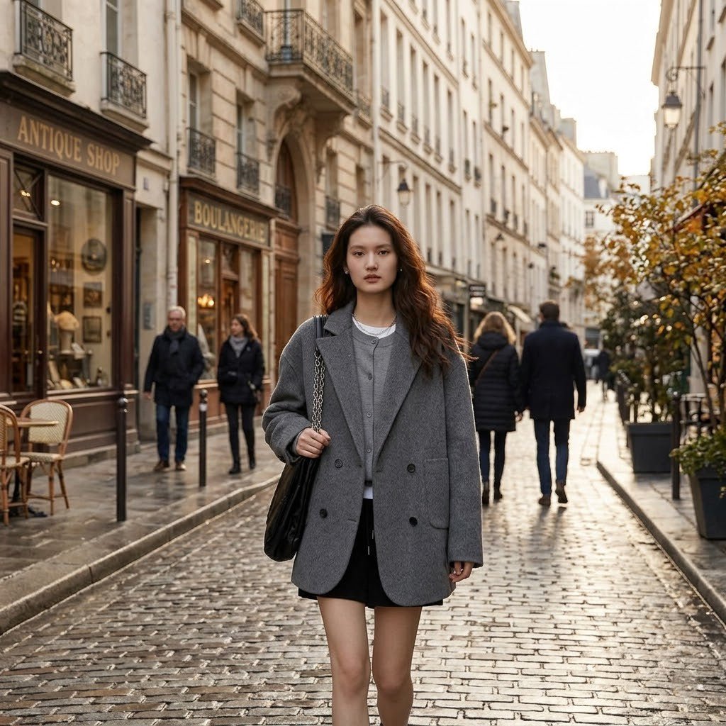 Manteau en laine double face pour femmes - Oyso - ma