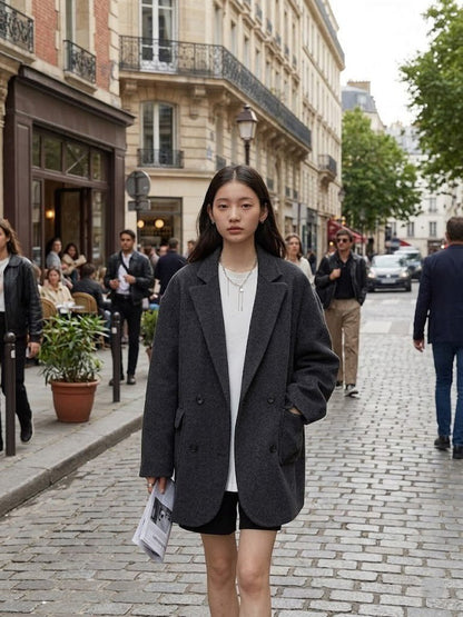 Manteau en laine double face pour femmes - Oyso - ma