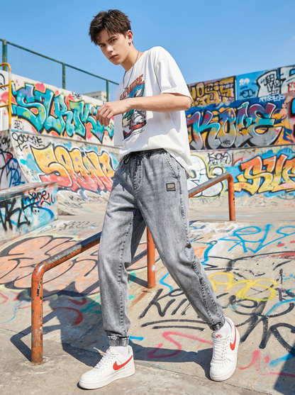Pantalon en denim en coton micro - élastique - Oyso - ma
