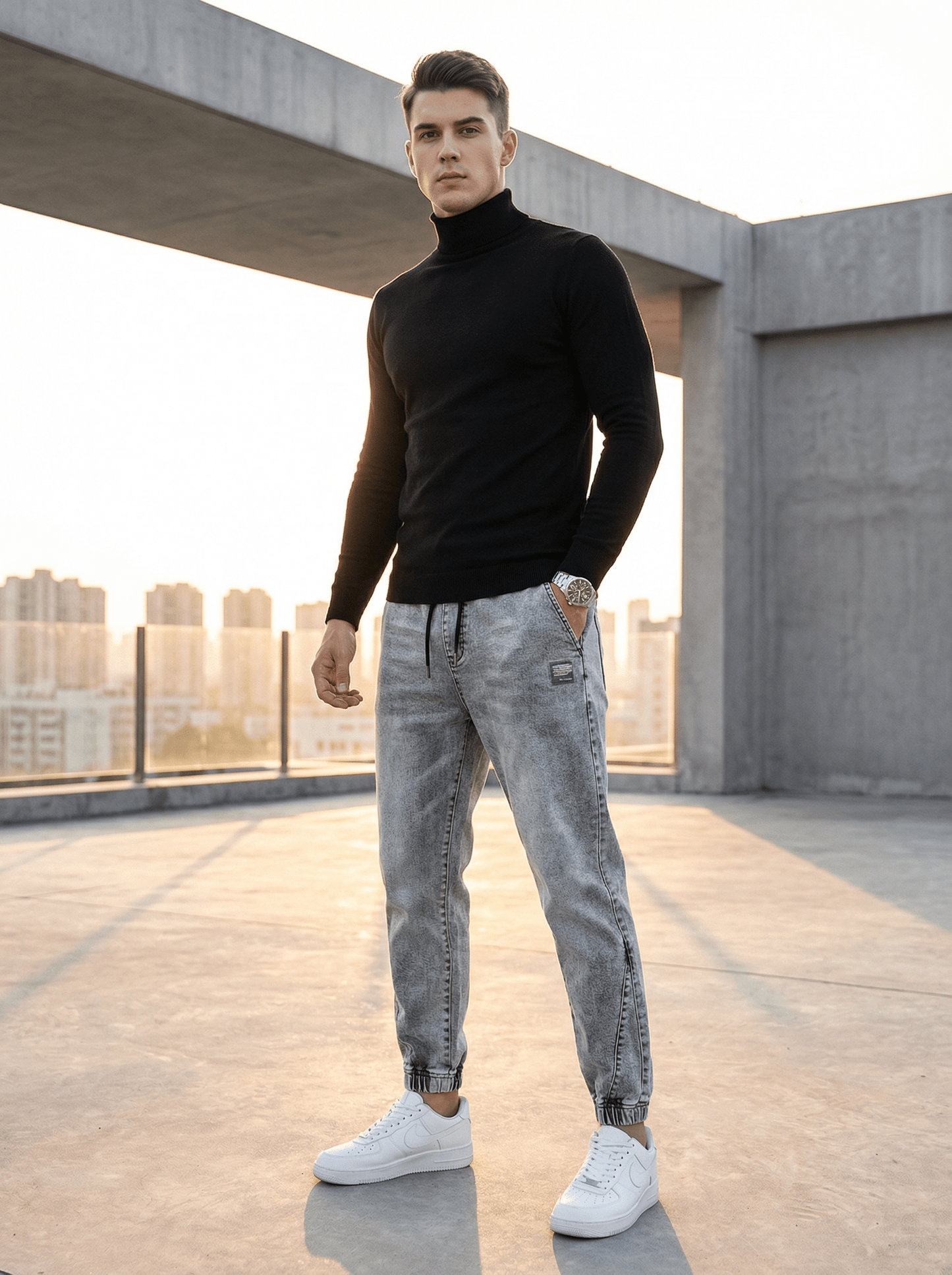 Pantalon en denim en coton micro - élastique - Oyso - ma