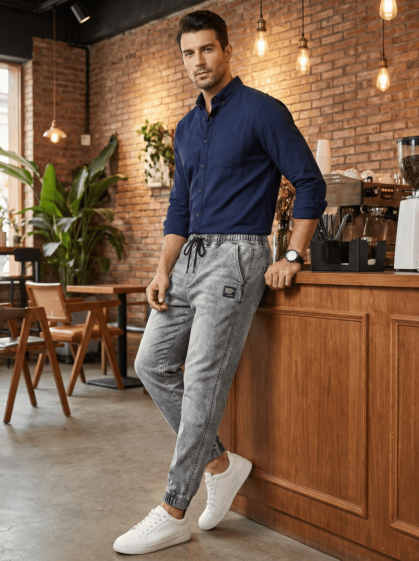 Pantalon en denim en coton micro - élastique - Oyso - ma
