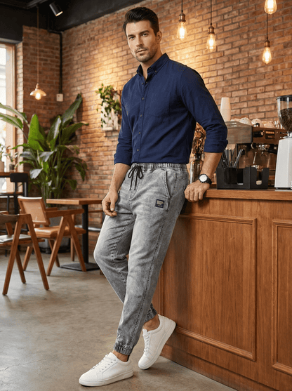 Pantalon en denim en coton micro - élastique - Oyso - ma