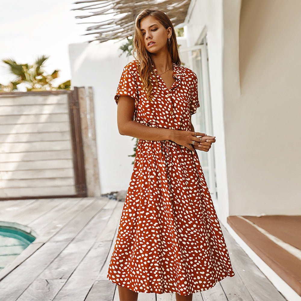 Robe à pois pour femmes avec manches courtes - Oyso - ma