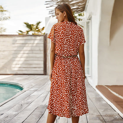 Robe à pois pour femmes avec manches courtes - Oyso - ma
