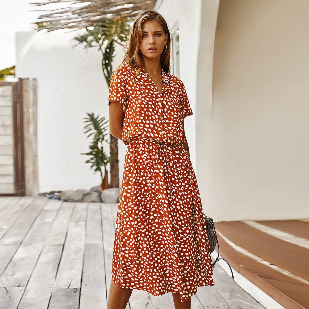 Robe à pois pour femmes avec manches courtes - Oyso - ma