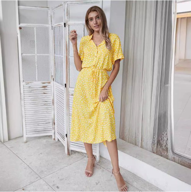 Robe à pois pour femmes avec manches courtes - Oyso - ma