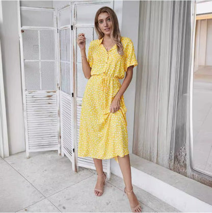 Robe à pois pour femmes avec manches courtes - Oyso - ma