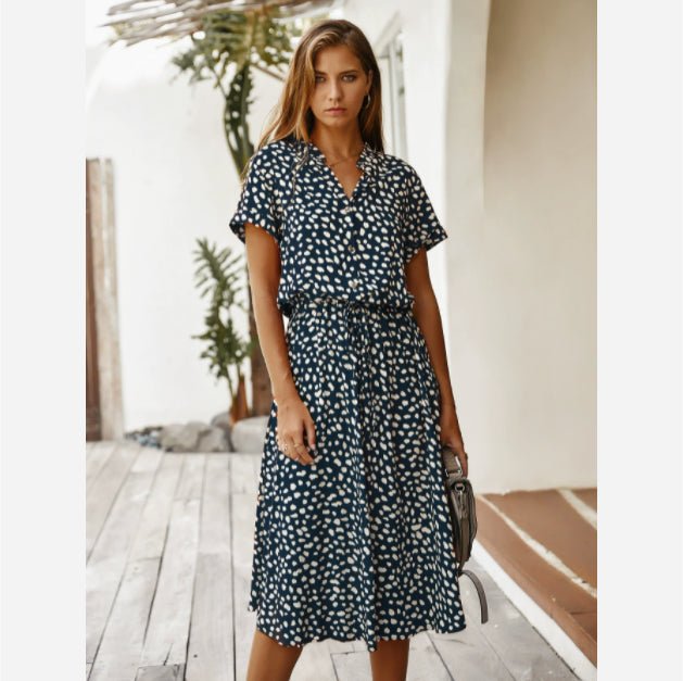 Robe à pois pour femmes avec manches courtes - Oyso - ma
