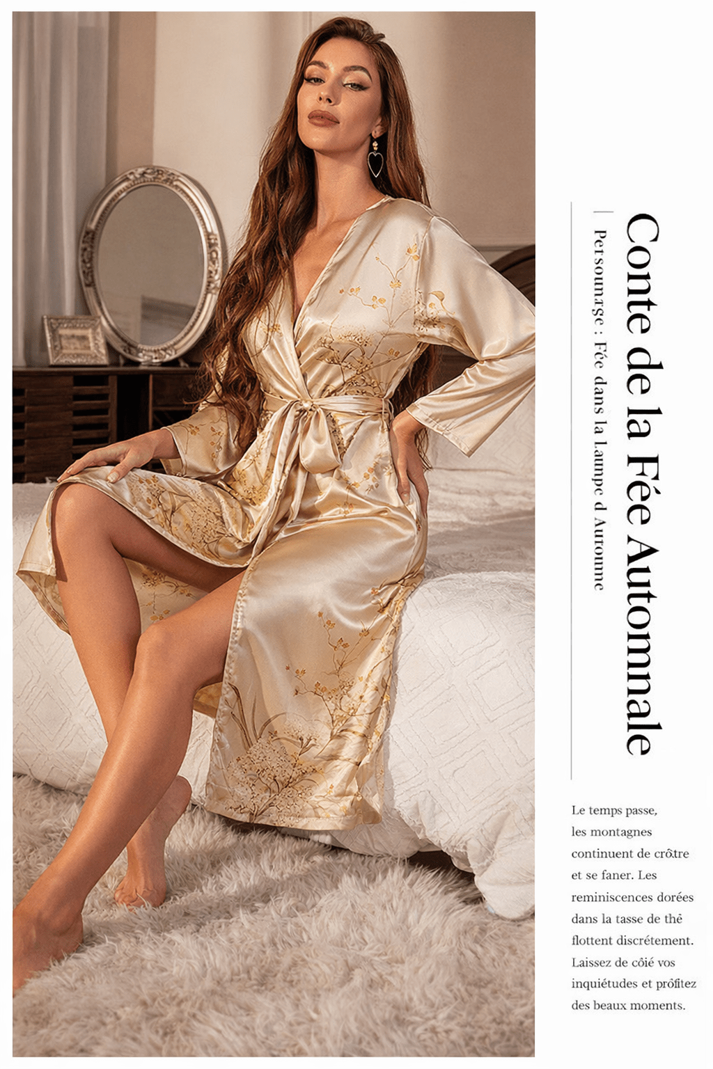 Robe cardigan simple maison en soie glacée - Oyso - ma