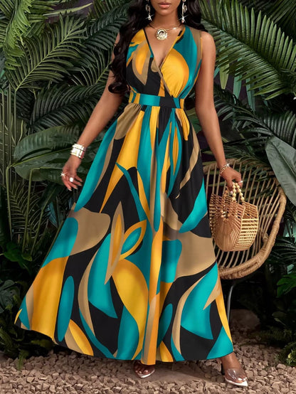 Robe évasée moulante style tropical - Oyso - ma