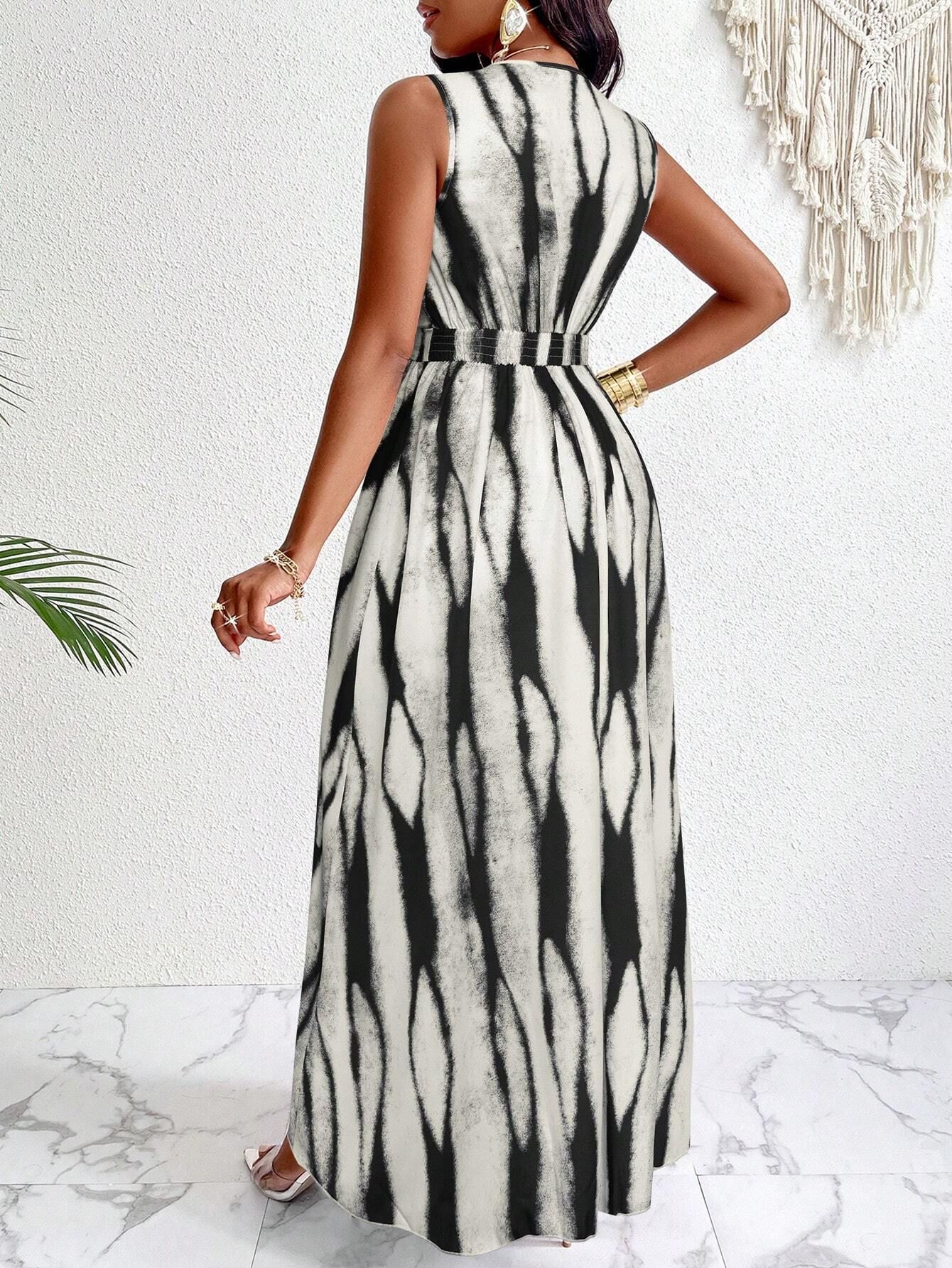 Robe évasée moulante style tropical - Oyso - ma