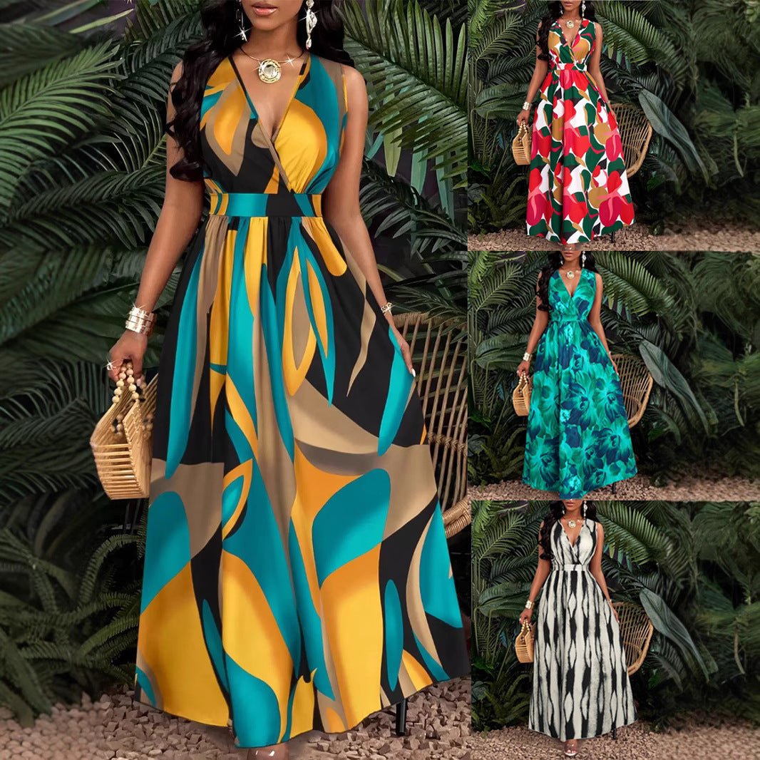 Robe évasée moulante style tropical - Oyso - ma