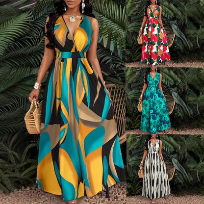 Robe évasée moulante style tropical - Oyso - ma