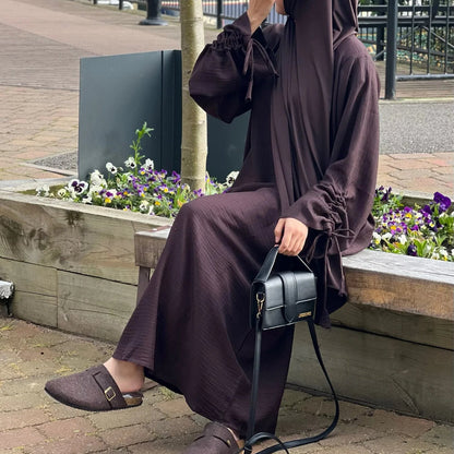 Robe hijab à manchettes à lacets - Oyso - ma