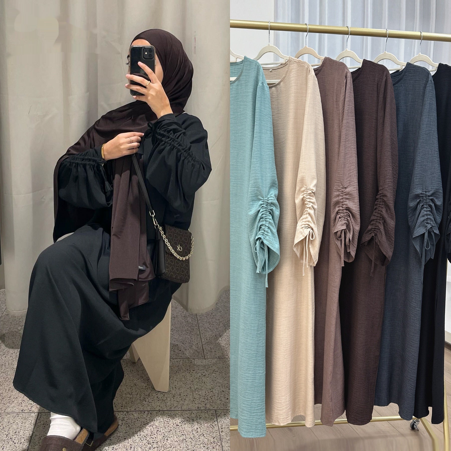 Robe hijab à manchettes à lacets - Oyso - ma