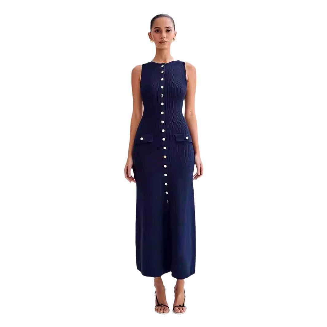 Robe longue élégante sans manches en tricot - Oyso - ma