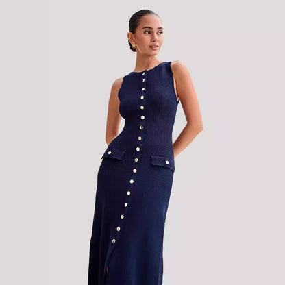 Robe longue élégante sans manches en tricot - Oyso - ma