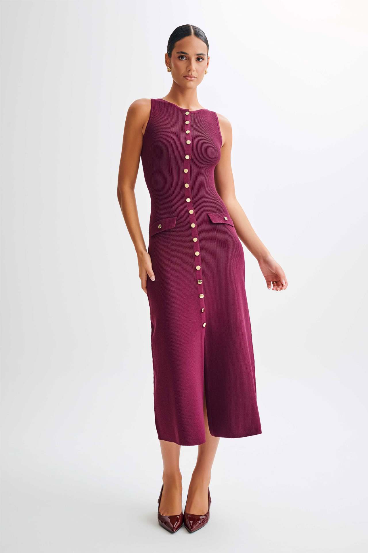 Robe longue élégante sans manches en tricot - Oyso - ma