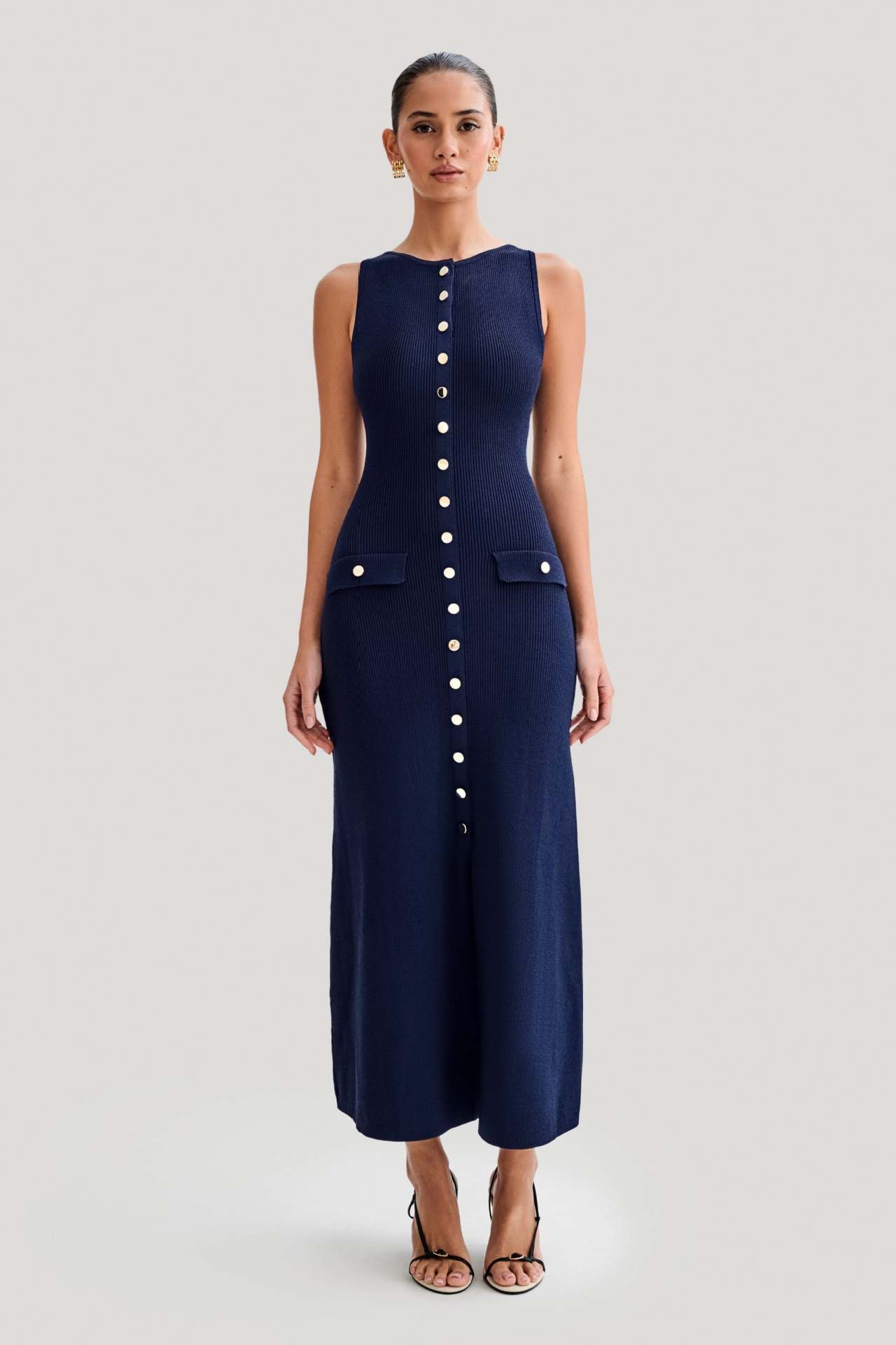 Robe longue élégante sans manches en tricot - Oyso - ma