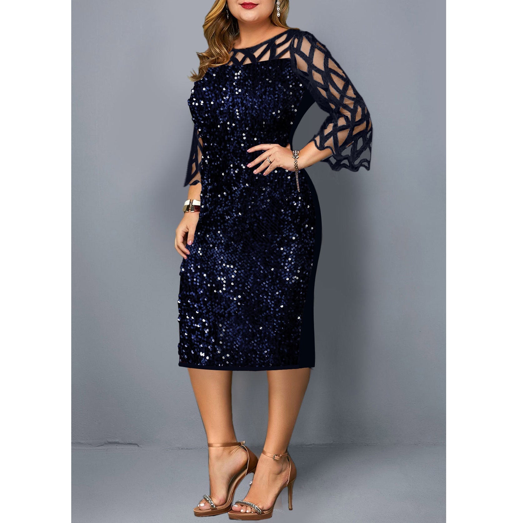 Robe ZHOU à sequins grande taille - Oyso - ma