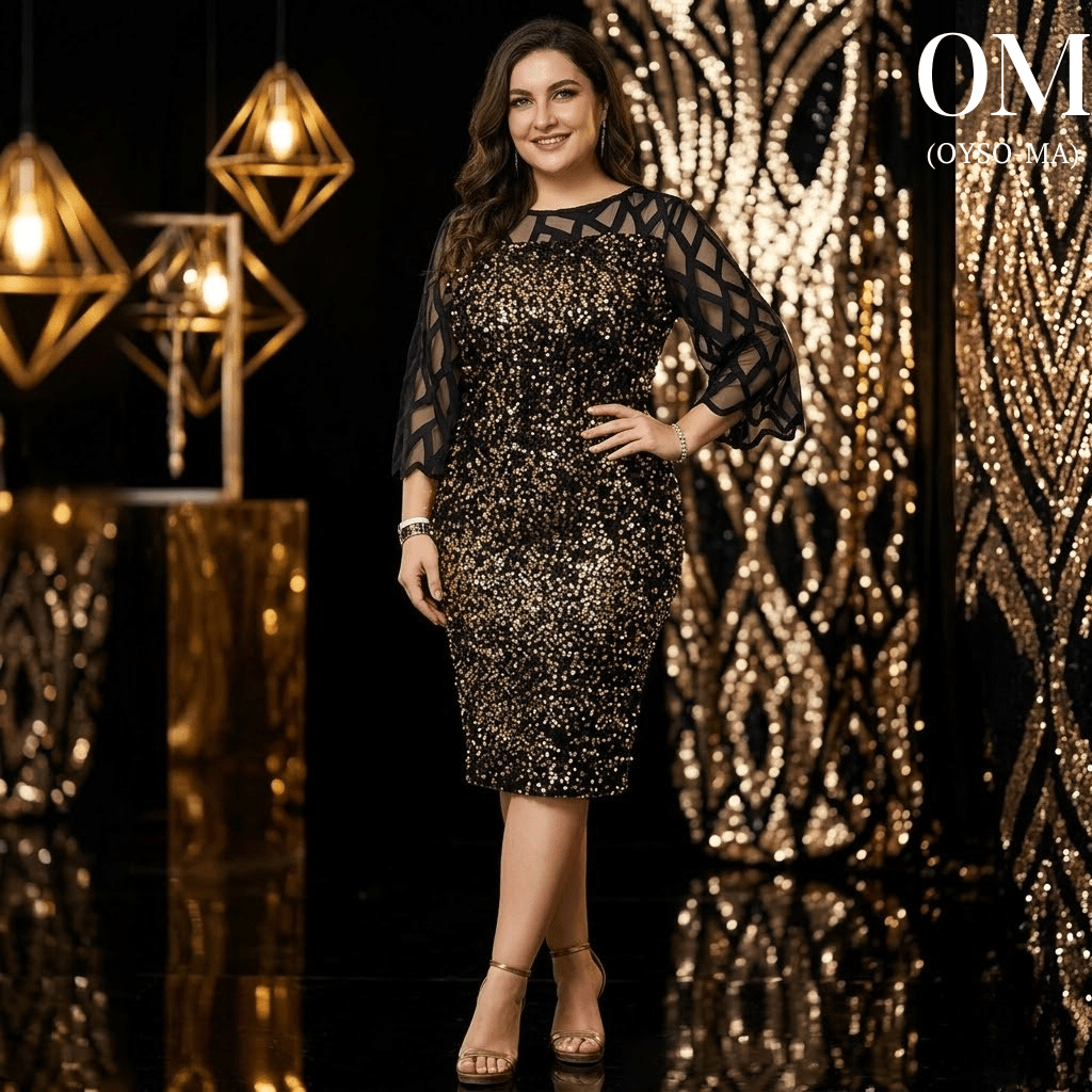 Robe ZHOU à sequins grande taille - Oyso - ma