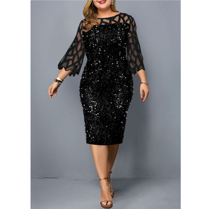 Robe ZHOU à sequins grande taille - Oyso - ma